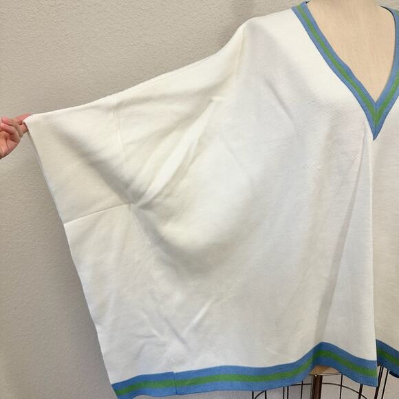 TUCKERNUCK Camden Poncho Sweater Ivory Knit Relaxed Pullover - Picture 9 of 13